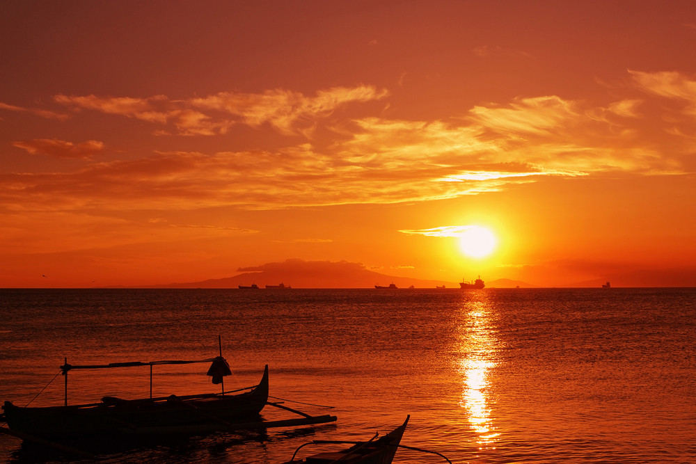 fishingboats and sunset